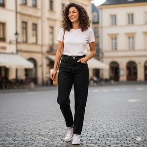 Vintage Levi's 550 Black Jeans Made in USA High Rise Relaxed Tapered Size 16 M